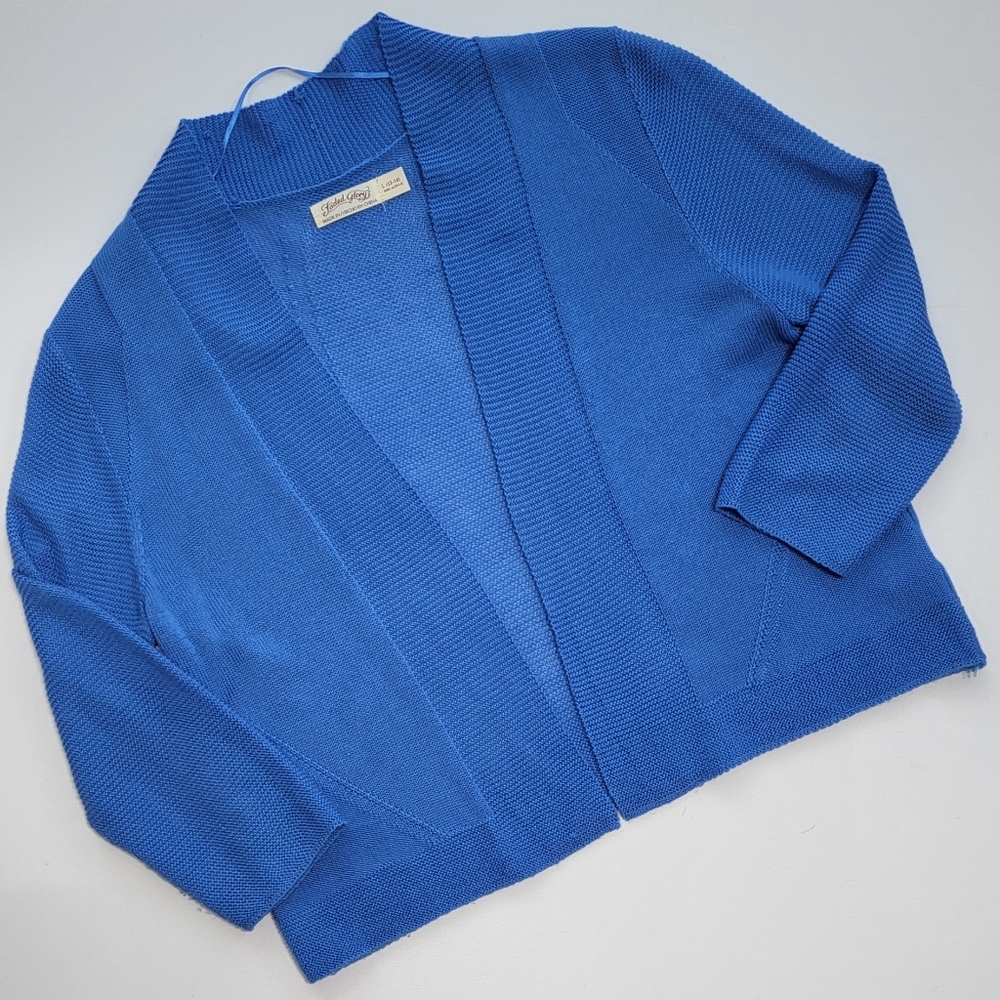 Blue Short Open Cardigan